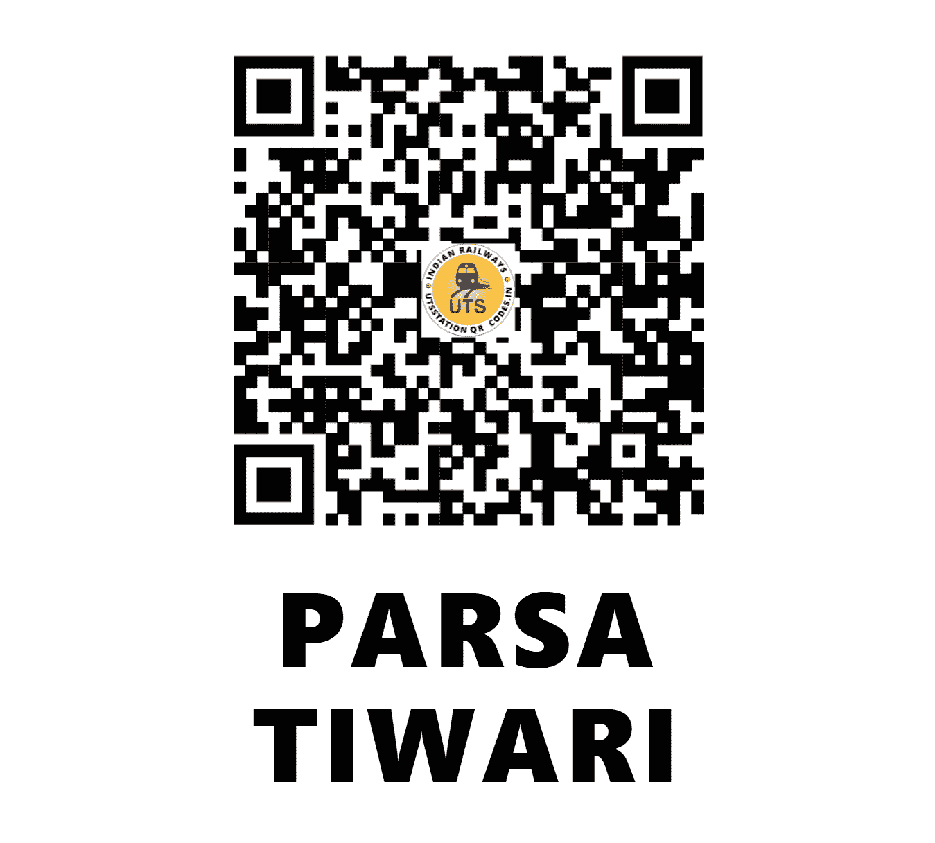UTS QR Code for PARSA TIWARI - PATI (NE - UTTAR PRADESH)